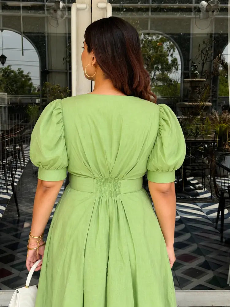 Garden Affair Cotton Linen Dress - Clothing
