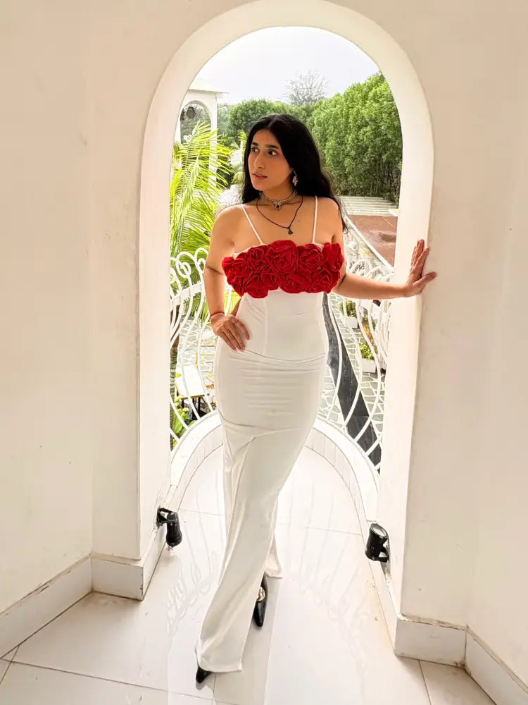 Scarlet Bloom White Dress - Clothing