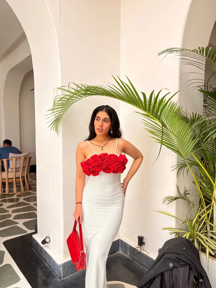 Scarlet Bloom White Dress - Clothing