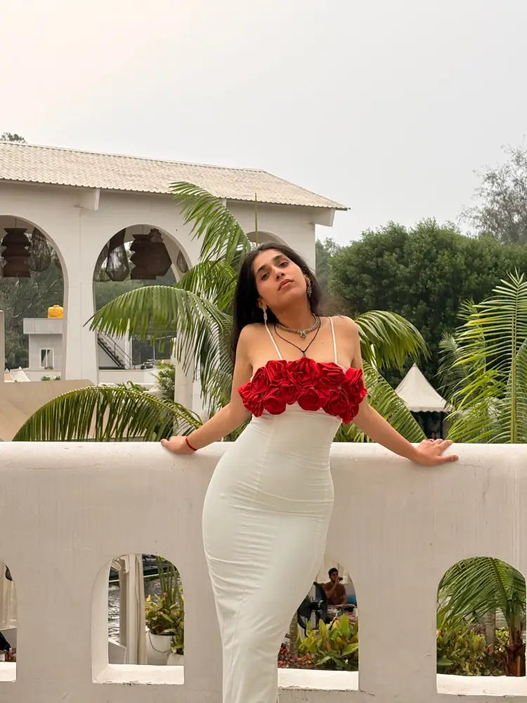 Scarlet Bloom White Dress - Clothing